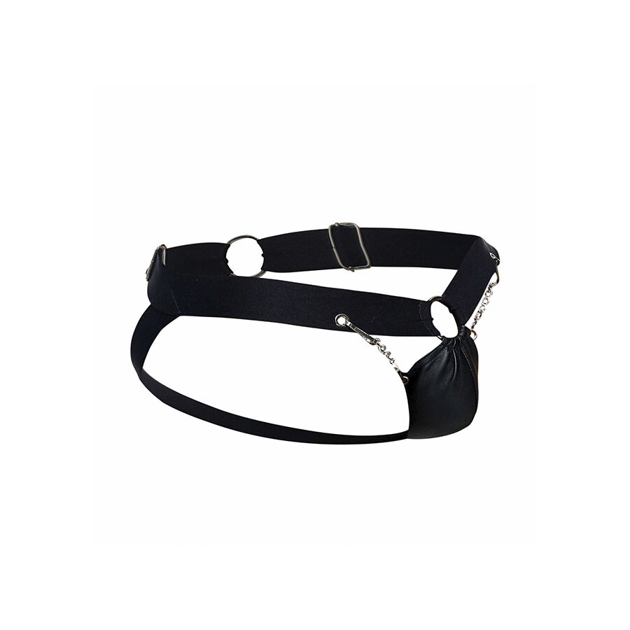 Mob-Dngeon Jockstrap mit Schwarz-Kette, Größe Einzel-Ökologische Haut · Herrenunterwäsche (Bild 8)