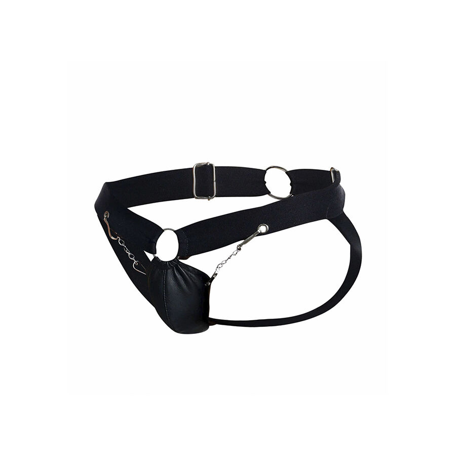 Mob-Dngeon Jockstrap mit Schwarz-Kette, Größe Einzel-Ökologische Haut · Herrenunterwäsche (Bild 4)