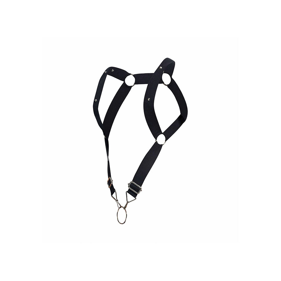 Mob-Dngeon Harness mit gerader Rückenlehne Schwarz One Size-Metal · Herrenunterwäsche (Bild 3)