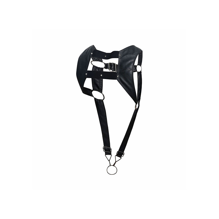 Mob-Dngeon Harness Schwarz mit Penisring Superior One Size · Herrenunterwäsche (Bild 2)
