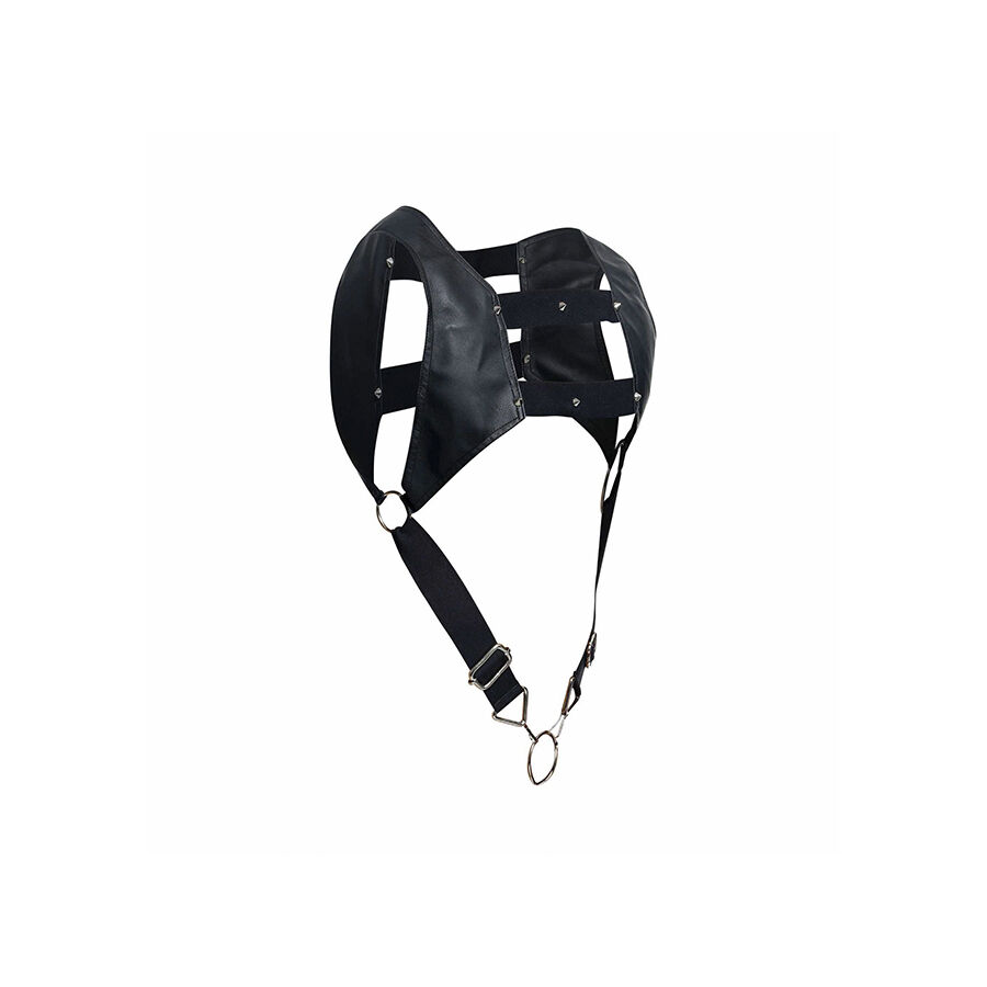 Mob-Dngeon Harness Schwarz mit Penisring Superior One Size · Herrenunterwäsche (Bild 4)