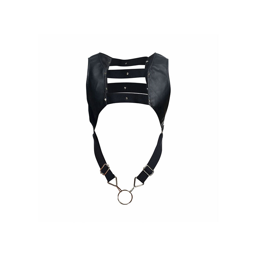 Mob-Dngeon Harness Schwarz mit Penisring Superior One Size · Herrenunterwäsche (Bild 8)