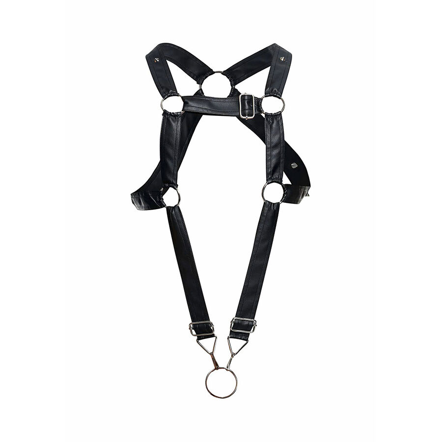Mob-Dngeon Harness für Penis Kreuzzug Schwarz – One Size-Metal · Herrenunterwäsche (Bild 6)
