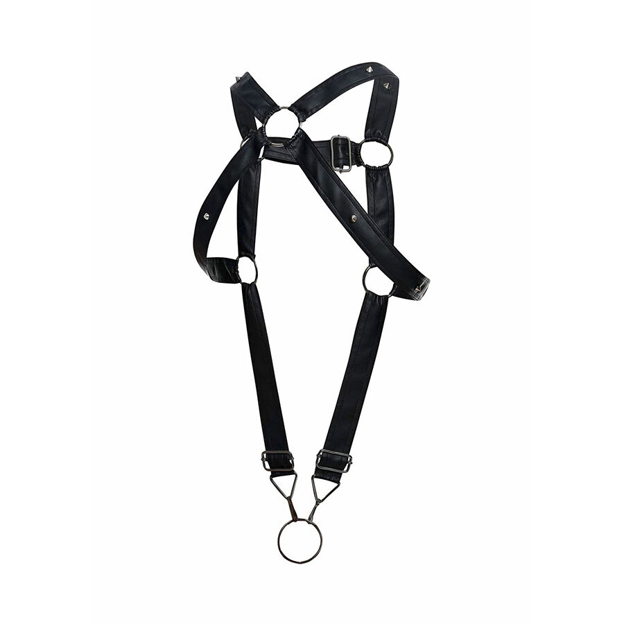 Mob-Dngeon Harness für Penis Kreuzzug Schwarz – One Size-Metal · Herrenunterwäsche (Bild 8)