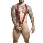 Mob-Dngeon Harness mit Kreuzrücken und Metallringen · Herrenunterwäsche