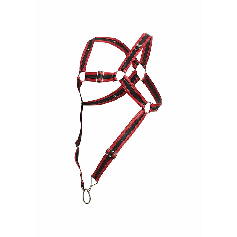 Mob-Dngeon Harness für Penis Kreuzzug Rot One Size-Metal · Herrenunterwäsche (Bild 7)