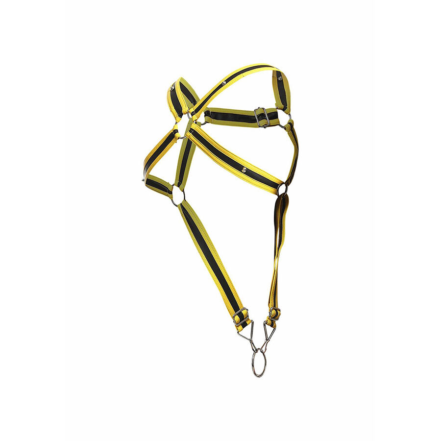 Mob-Dngeon Harness für Penis Kreuzzug Gelb One Size-Metal · Herrenunterwäsche (Bild 6)