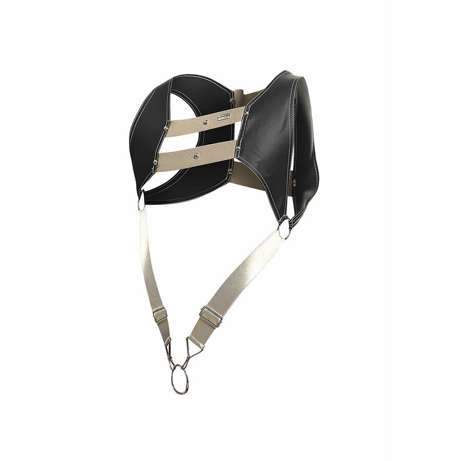 Mob-Dngeon Harness mit Penisring Gold One Size-Metal · Herrenunterwäsche (Bild 6)