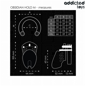 Addicted Toys Locked-Locked Obsidian Hold Käfig für Penis · BDSM-Zubehör (Bild 4)