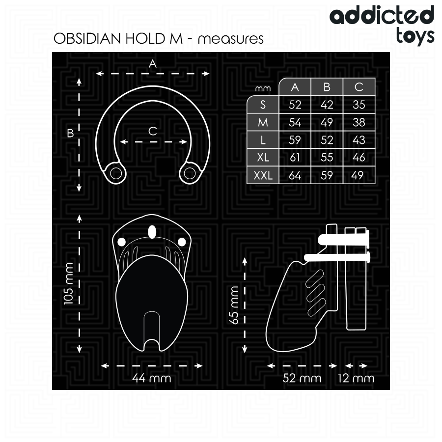 Addicted Toys Locked-Locked Obsidian Hold Käfig für Penis · BDSM-Zubehör (Bild 4)