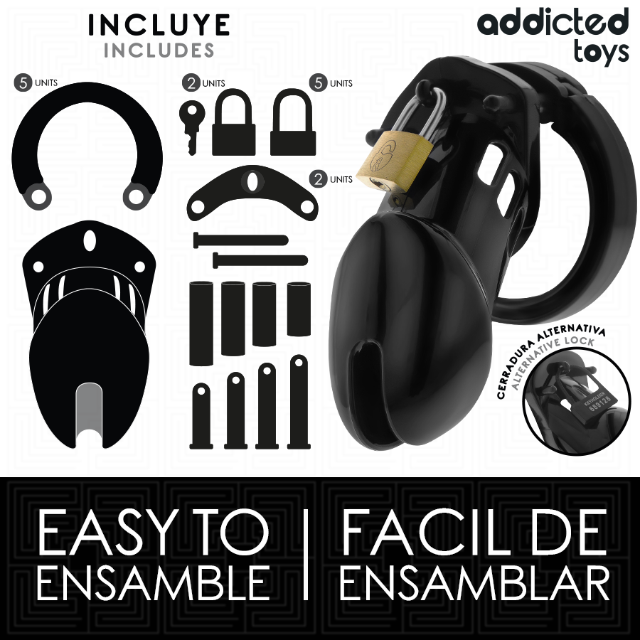 Addicted Toys Locked-Locked Obsidian Hold Käfig für Penis · BDSM-Zubehör (Bild 5)