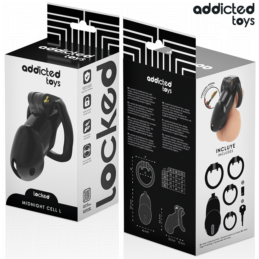Addicted Toys Locked-Locked – Mindnight Cell Käfig für Penisgröße L · BDSM-Zubehör (Bild 7)