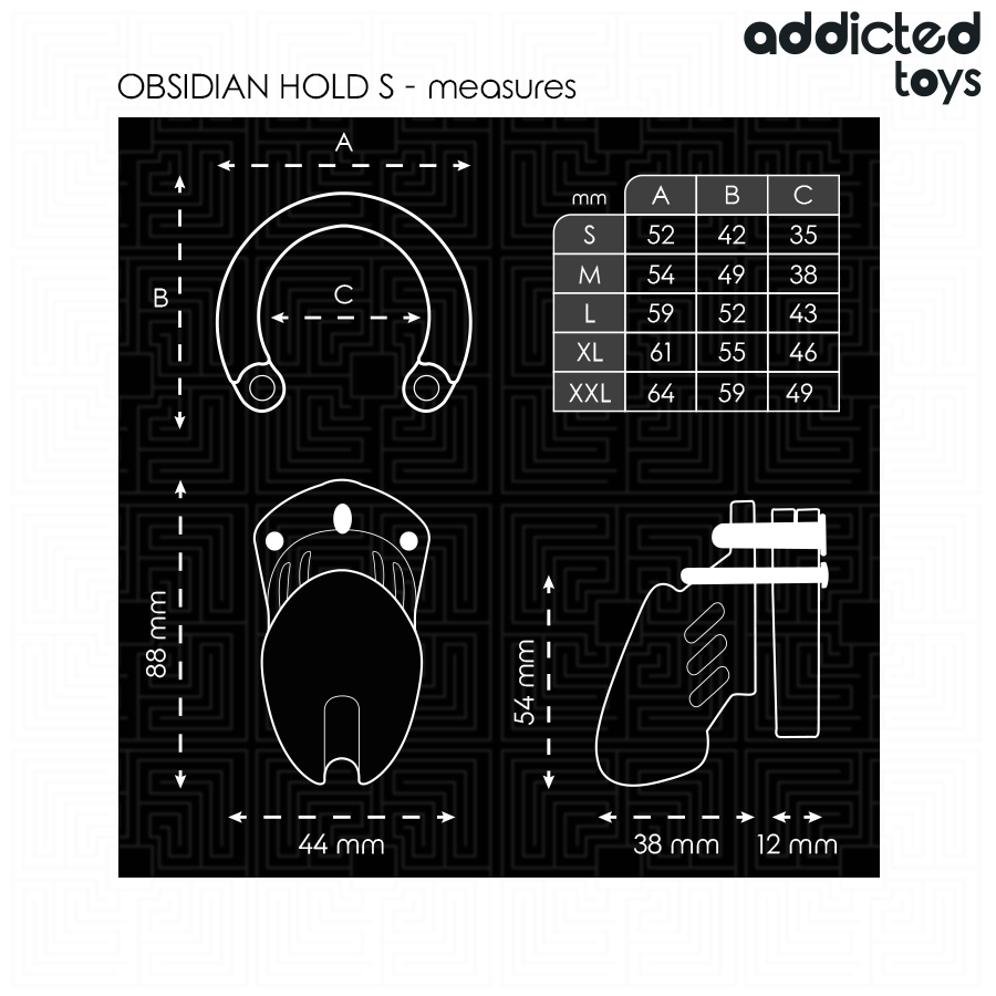 Addicted Toys Locked-Locked – Obsidian Hold Käfig für Penis · BDSM-Zubehör (Bild 2)