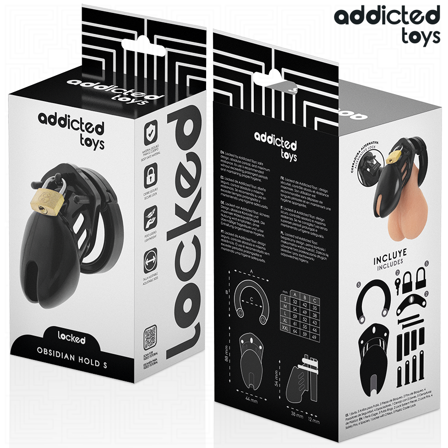 Addicted Toys Locked-Locked – Obsidian Hold Käfig für Penis · BDSM-Zubehör (Bild 5)