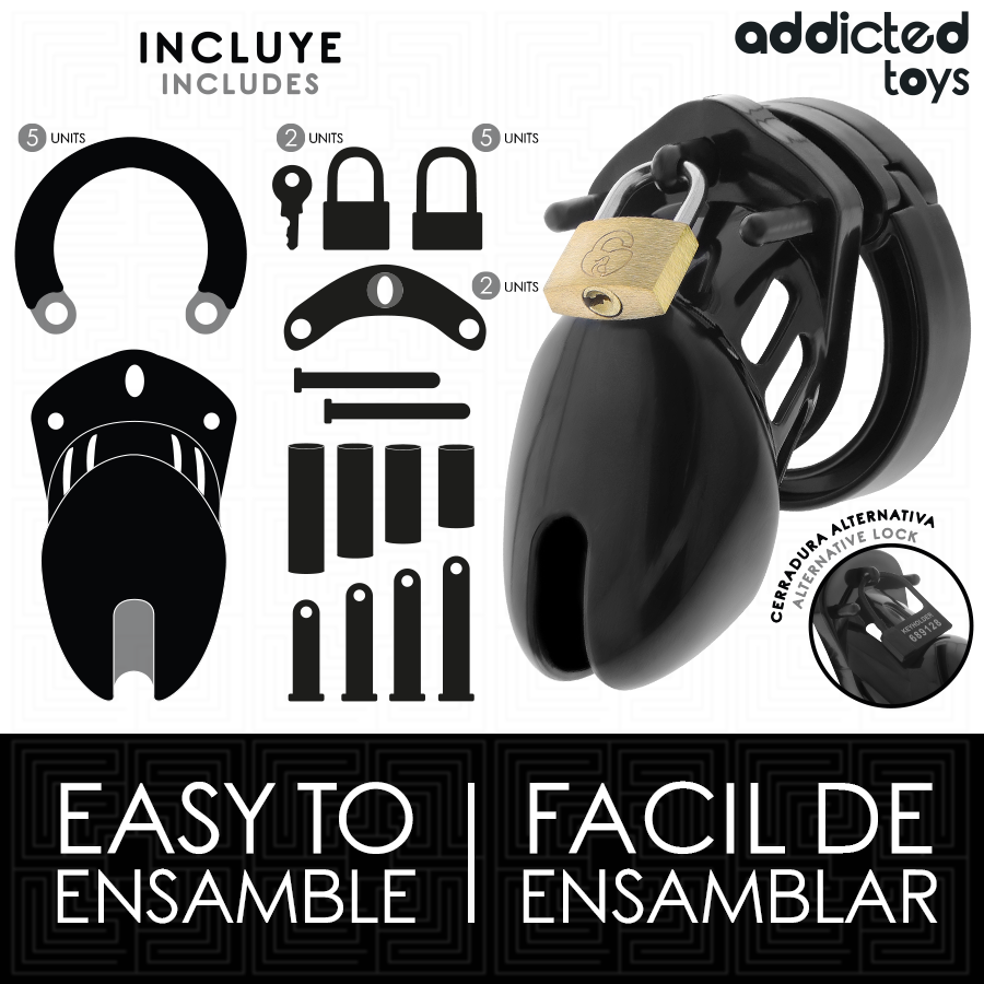 Addicted Toys Locked-Locked – Obsidian Hold Käfig für Penis · BDSM-Zubehör (Bild 6)