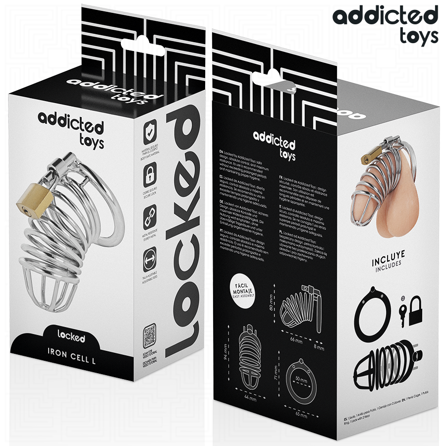 Addicted Toys Locked-Locked Iron Cell Metallic Käfig · BDSM-Zubehör (Bild 3)