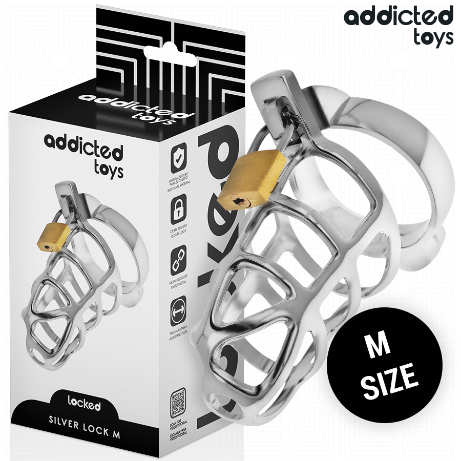 Addicted Toys Locked-Locked – Silver Lock Peniana Käfig in Metall · BDSM-Zubehör