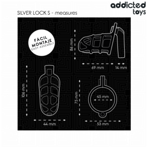 Addicted Toys Locked-Silver Lock Metall Käfig für den Penis · BDSM-Zubehör (Bild 4)