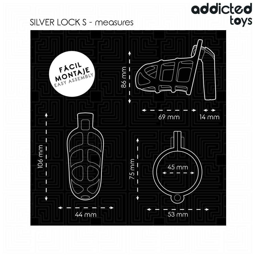 Addicted Toys Locked-Silver Lock Metall Käfig für den Penis · BDSM-Zubehör (Bild 4)