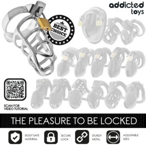 Addicted Toys Locked-Silver Lock Metall Käfig für den Penis · BDSM-Zubehör (Bild 6)