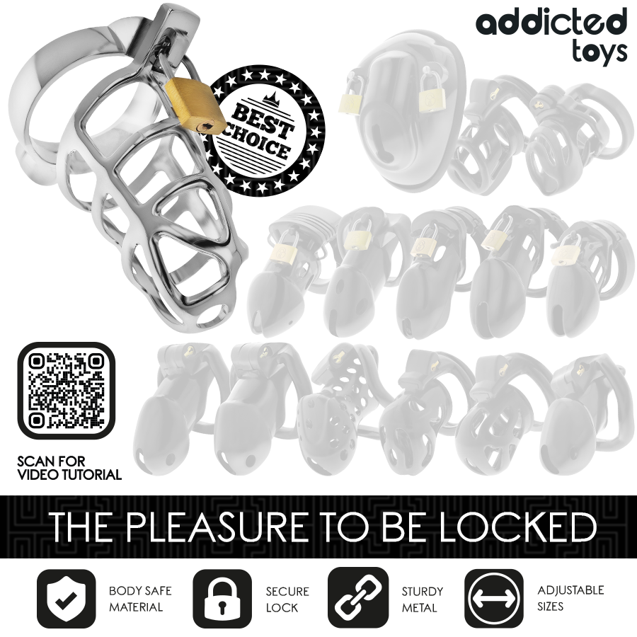 Addicted Toys Locked-Silver Lock Metall Käfig für den Penis · BDSM-Zubehör (Bild 6)