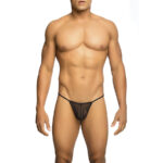 Mob-Tanga Transparent mit T-Form Schwarz · Herrenunterwäsche