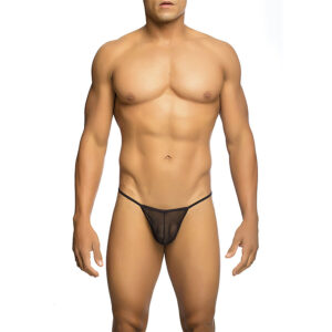 Mob-Tanga Transparent mit T-Form Schwarz · Herrenunterwäsche