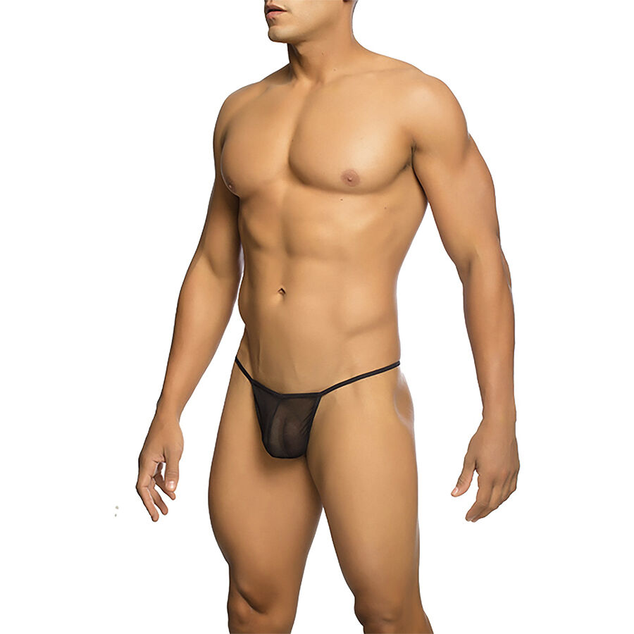 Mob-Tanga Transparent mit T-Form Schwarz · Herrenunterwäsche (Bild 5)