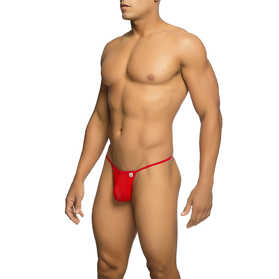 Mob-Tanga Transparent mit T-Form Rot · Herrenunterwäsche (Bild 2)