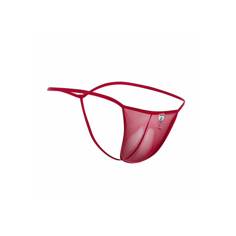 Mob-Tanga Transparent mit T-Form Rot · Herrenunterwäsche (Bild 3)