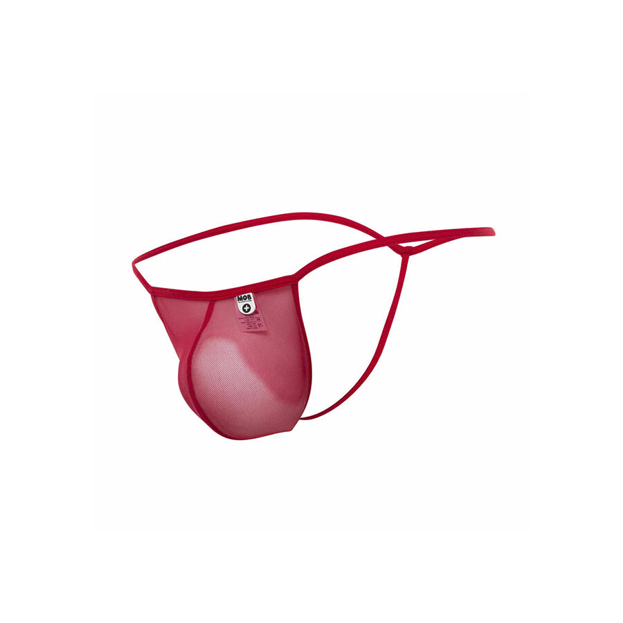 Mob-Tanga Transparent mit T-Form Rot · Herrenunterwäsche (Bild 4)