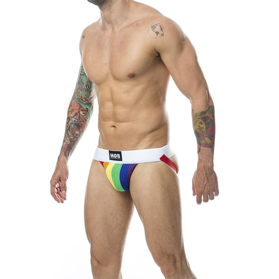 Mob-Jock Classic Streifen Regenbogen · Herrenunterwäsche (Bild 2)