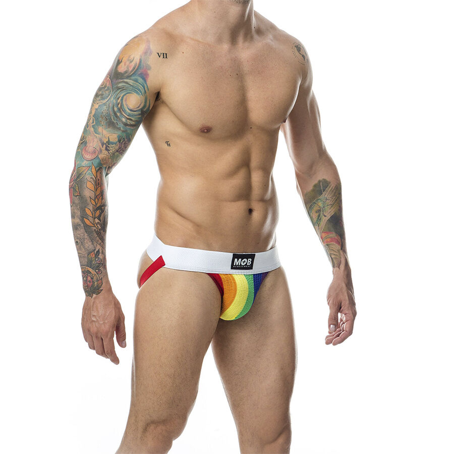 Mob-Jock Classic Streifen Regenbogen · Herrenunterwäsche (Bild 6)