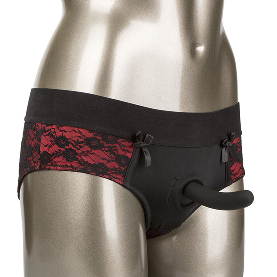 CALEXOTICS - SCANDAL SET OF CROTCHLESS PANTIES WITH DIDLO SIZE S/M Calexotics-Scandal Set Slip Offen mit Harness und Sonda · BDSM-Zubehör