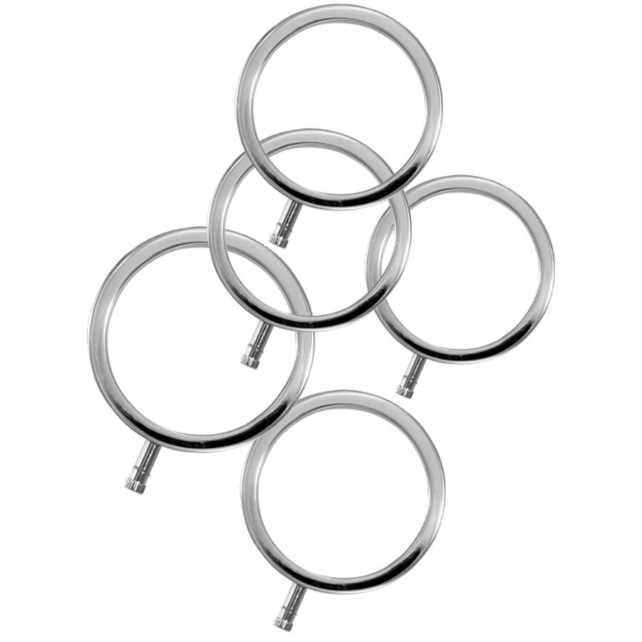 Electrastim-Electrarings Metall-Penisringe, 5er-Pack