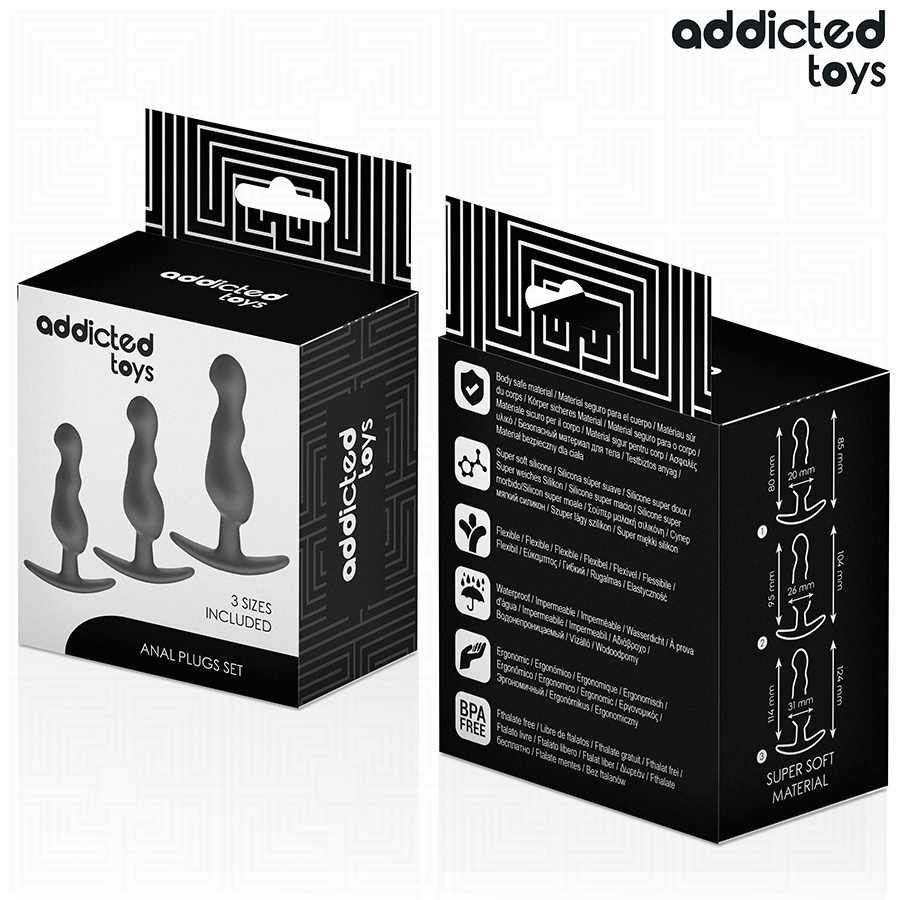 Addicted Toys-Set von 3 Analplug in Silikon Model 1 · Sextoys (Bild 7)