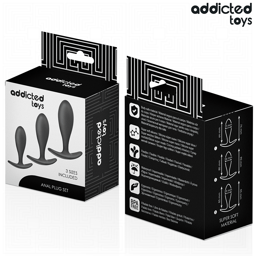 Addicted Toys-Set von 3 Analplug in Silikon Model 2 · Sextoys (Bild 7)