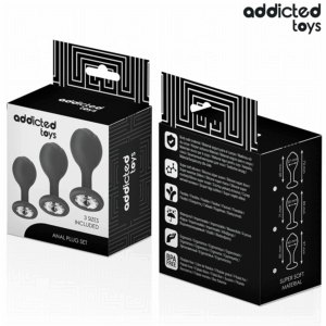 Addicted Toys-Set von 3 Analplug in Silikon mit Schmuck · Sextoys (Bild 5)
