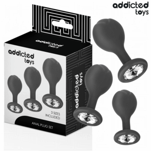 Addicted Toys-Set von 3 Analplug in Silikon mit Schmuck · Sextoys (Bild 7)