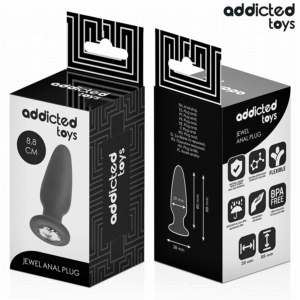 Addicted Toys-Anal Plug mit Schmuck, Silikon S 8.8 cm · Sextoys (Bild 3)