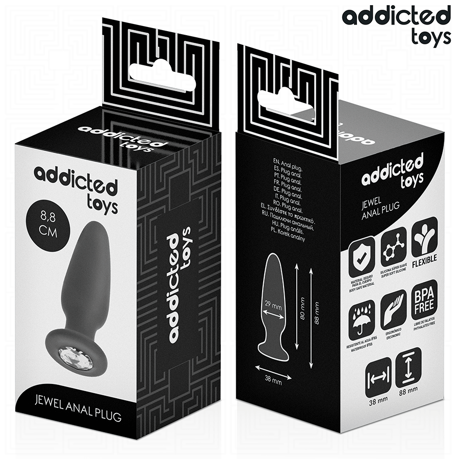 Addicted Toys-Anal Plug mit Schmuck, Silikon S 8.8 cm · Sextoys (Bild 3)