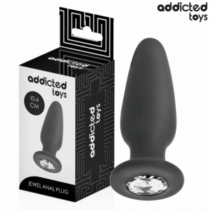 Addicted Toys-Analplug mit Schmuckstein aus Silikon M 10.4 cm