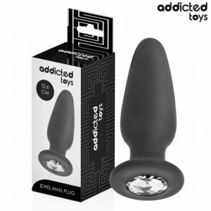 Addicted Toys-Analplug mit Schmuckstein, Silikon, Größe L 12.6 cm