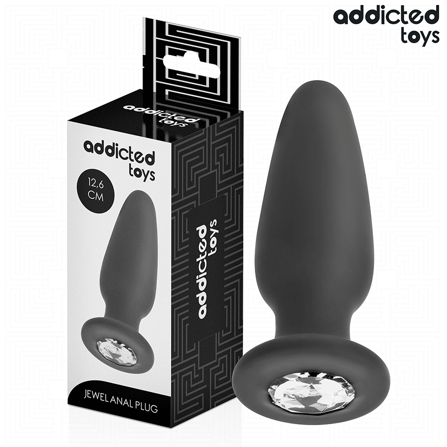 Addicted Toys-Analplug mit Schmuckstein, Silikon, Größe L 12.6 cm