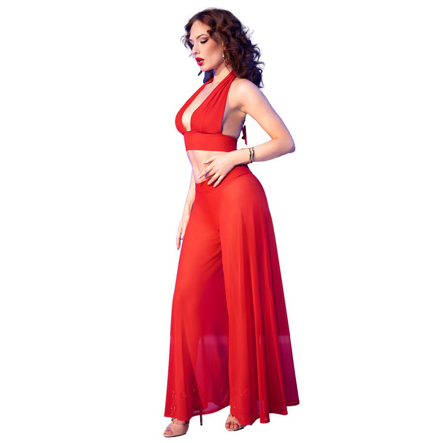 CHILIROSE - CR 4857 RED TOP AND PANTS SET SIZE S Chilirose-CR-4857 Top Rot und Hosen · Spicy Dessous & Bodystockings