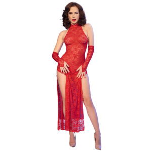 Chilirose-CR-4853 Spitzenkleid Rot mit Handschuhen · Spicy Dessous & Bodystockings (Bild 6)