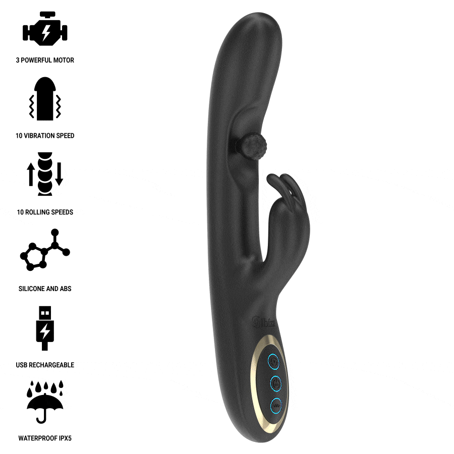 Ibiza-Vibrator leistungsstarkes Kaninchen mit rotierender Massagekugel, 3 · Vibratoren (Bild 2)