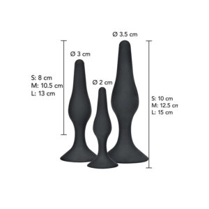 Toyjoy-Curvy Companions Set 3 Analplug Schwarz-Silikon · Sextoys (Bild 2)
