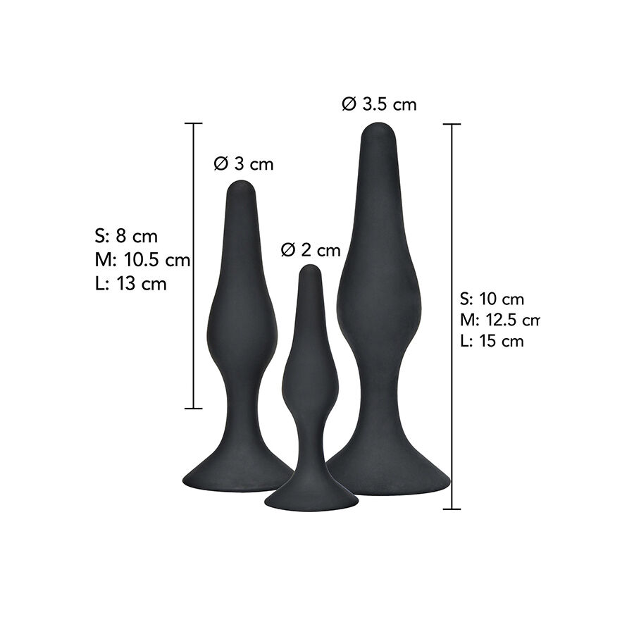 Toyjoy-Curvy Companions Set 3 Analplug Schwarz-Silikon · Sextoys (Bild 2)