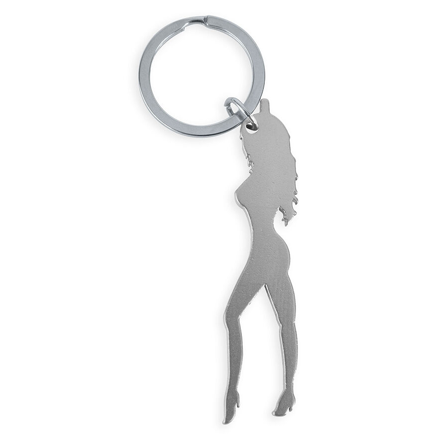 Diablo Picante-Schlüsselanhänger mit Frauensilhouette